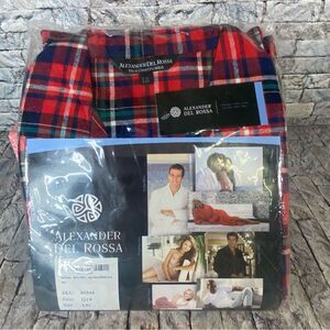 Alexander Del Rossa NWT Mens Fleece Pajamas Lounge Set Red Green Plaid Large